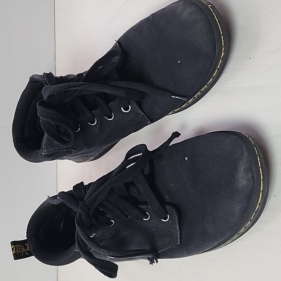 Dr. Martens Size 9 Alfie Black Canvas Combat Boots Shoes - Picture 1 of 10
